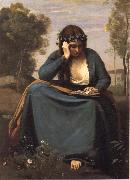 Corot Camille, Reader crowned of flowers or The Muse of virgil